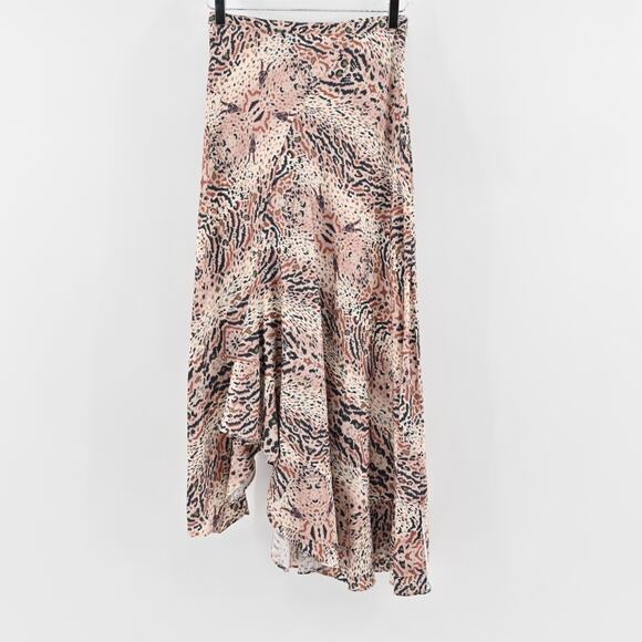 ALLSAINTS Skirt Size 4‎ Raya Arietta Animal Print Multi Ruffled Asymmetric Hem - Picture 5 of 13
